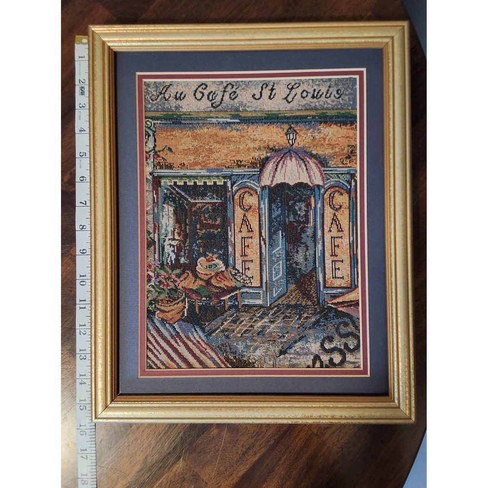 Vintage Customed Framed Needlepoint European Open Face Wall Hanging 15.5"× 13.5" - Picture 2 of 8